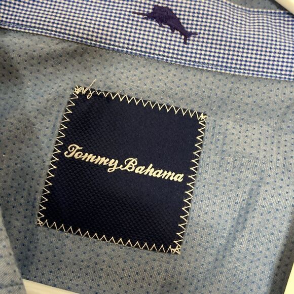 Men's Blue Button-Up Shirt Tommy Bahama Size Large NWT MSRP $118 (OKPM-05-006) - Picture 6 of 7